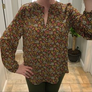 Ann Taylor LOFT Long Sleeve Floral Blouse